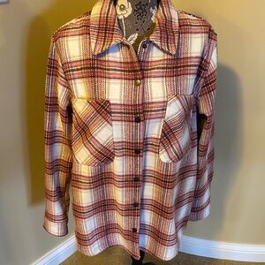 Plaid Button-Up Women's Shirt Jacket